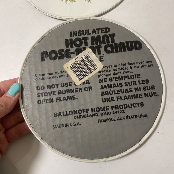 2 Vtg Ballonoff Spice Of Life Stove Counter Insulated Hot Mat Mushrooms - Picture 3 of 5